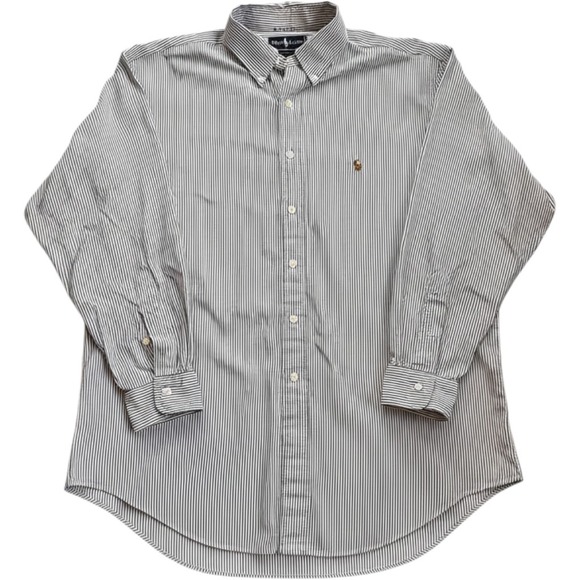 Ralph Lauren Other - Ralph Lauren Yarmouth Mens 17 34 Pinstripe Button Down Shirt Navy Blue White